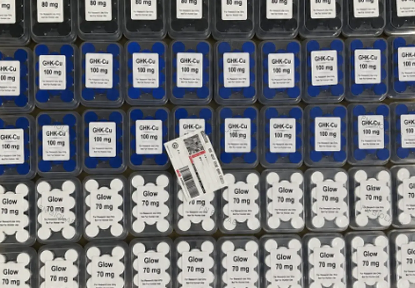 Customer-supplied view of received product cases