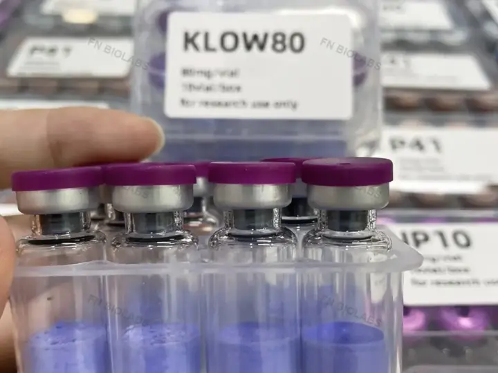 Product vials held in a clear protective case