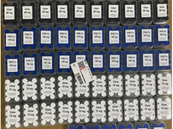 Customer-supplied photo of received product cases arranged together